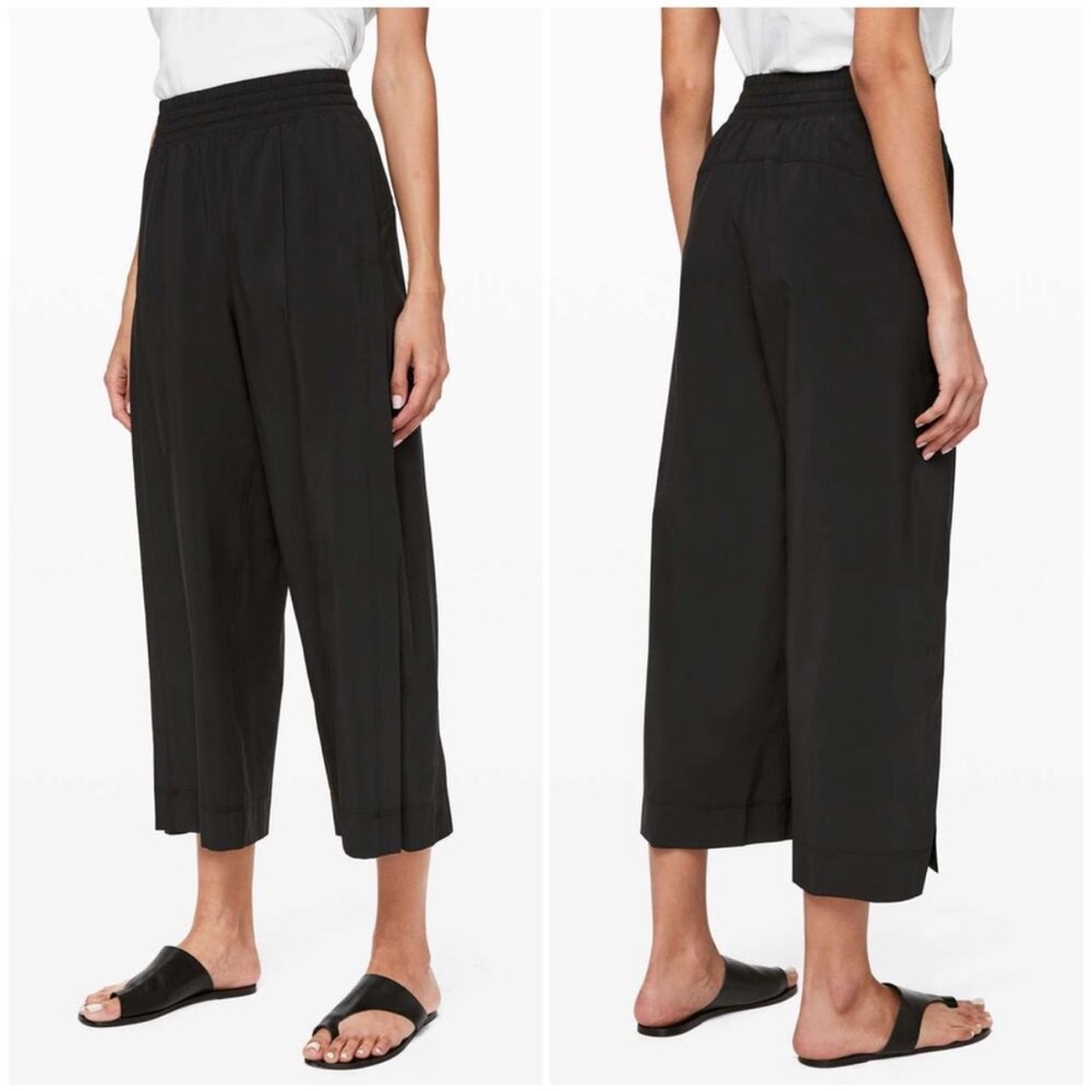 Lululemon Wanderer Culotte Black Size 10 Crop Wide Leg Casual Pant